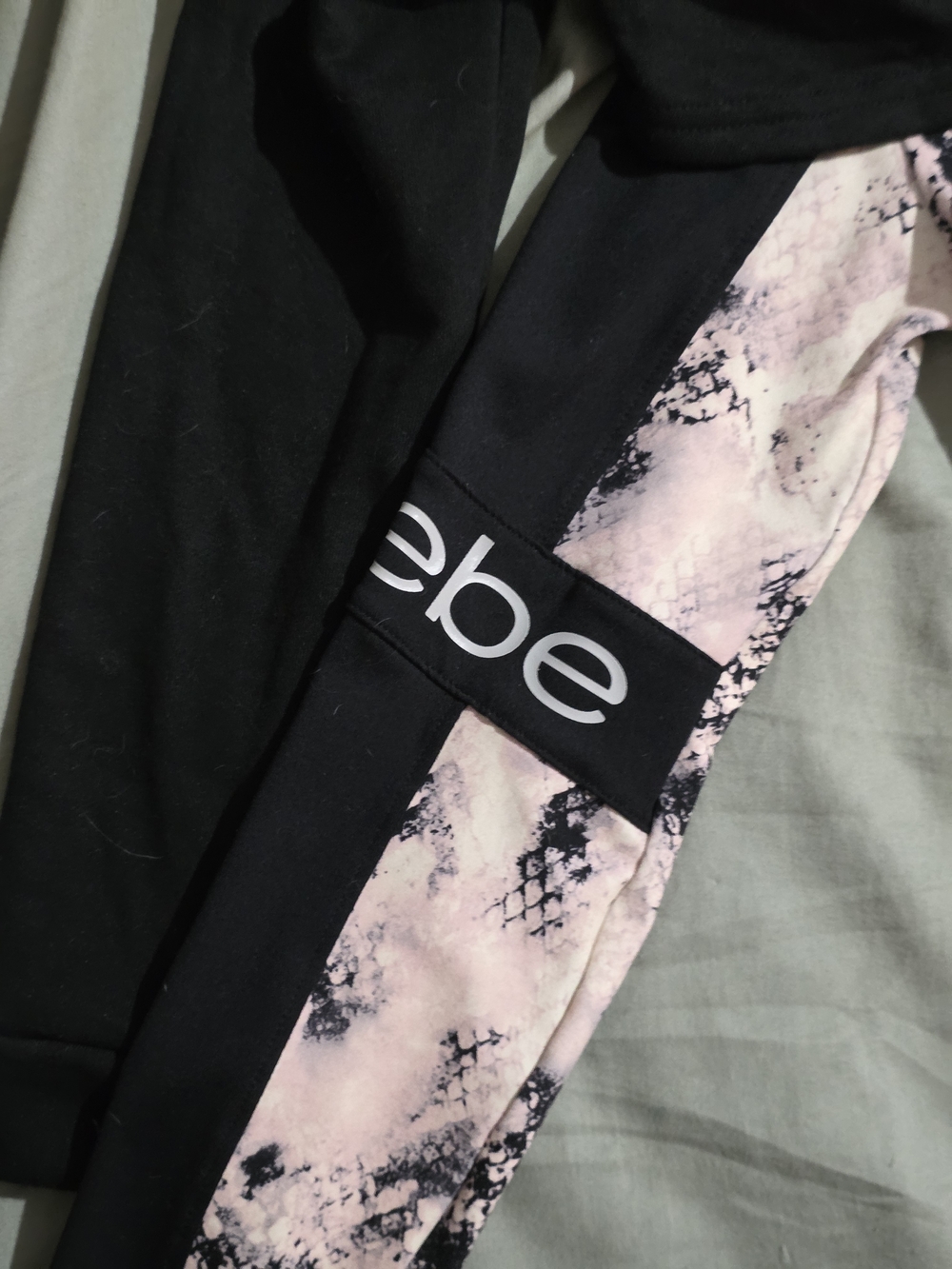bebe Black and Light Pink Snake-Print Long Sleeve Top & Crop Top - Picture 5 of 11
